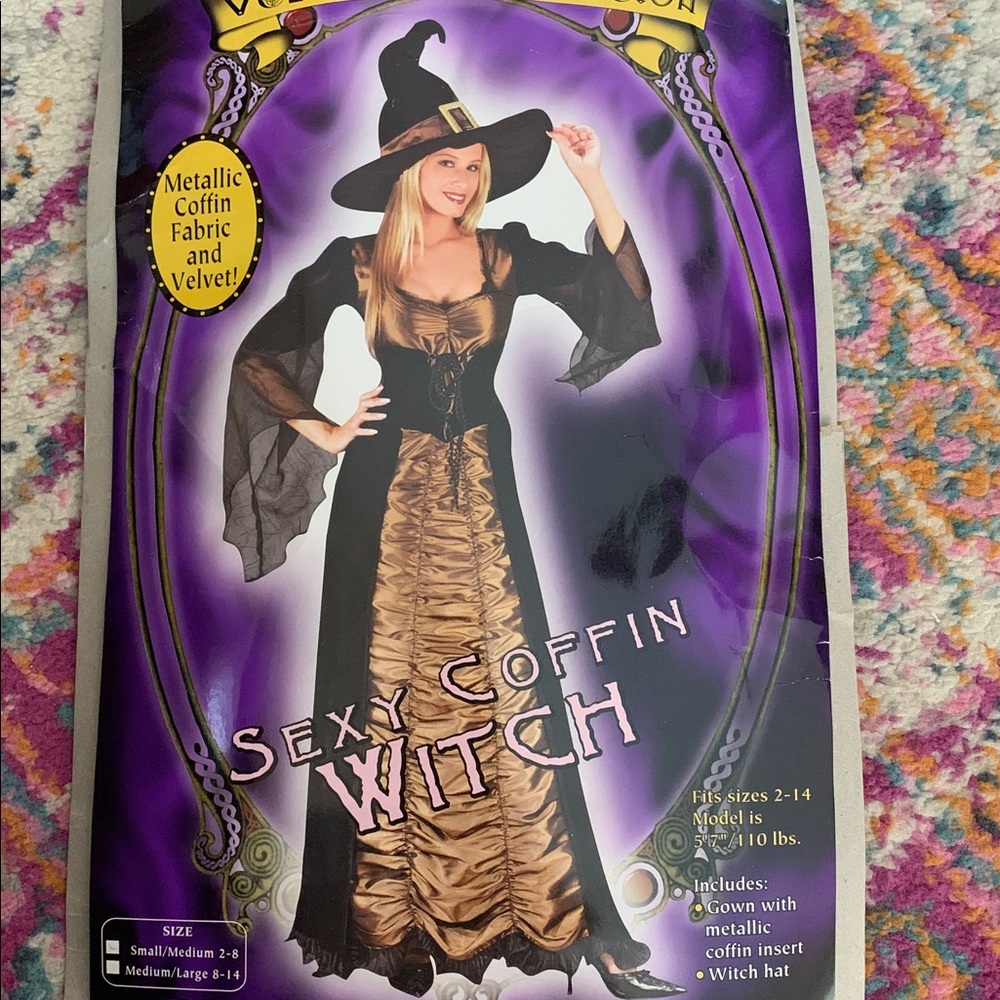 Sexy coffin witch costume size 2-8
